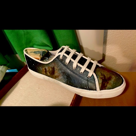 Custom painted Sperry Leather sneakers (galaxy/nebulae) - Picture 6 of 6